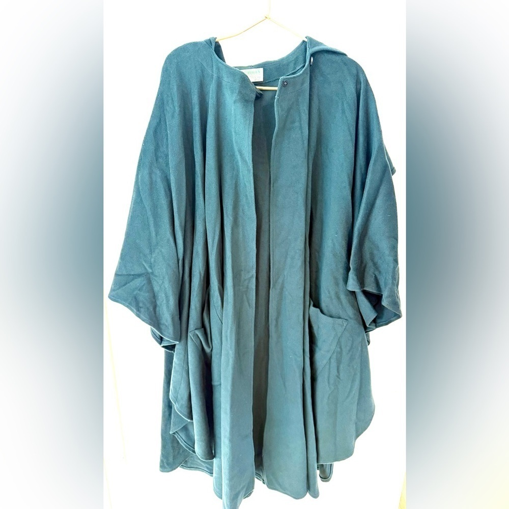 Hourihan by Jimmy Hourihan made in Ireland forrest green wool and cashmere cape